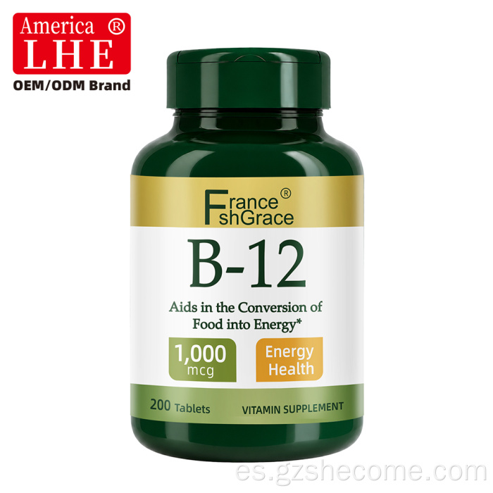 Shecome Vitamina B12 Tabletas Apoyo al metabolismo energético